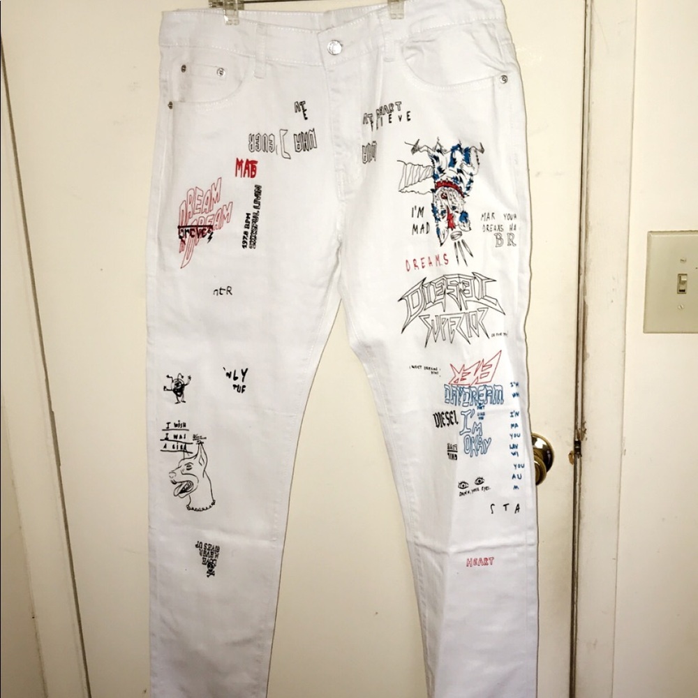 White custom  jeans